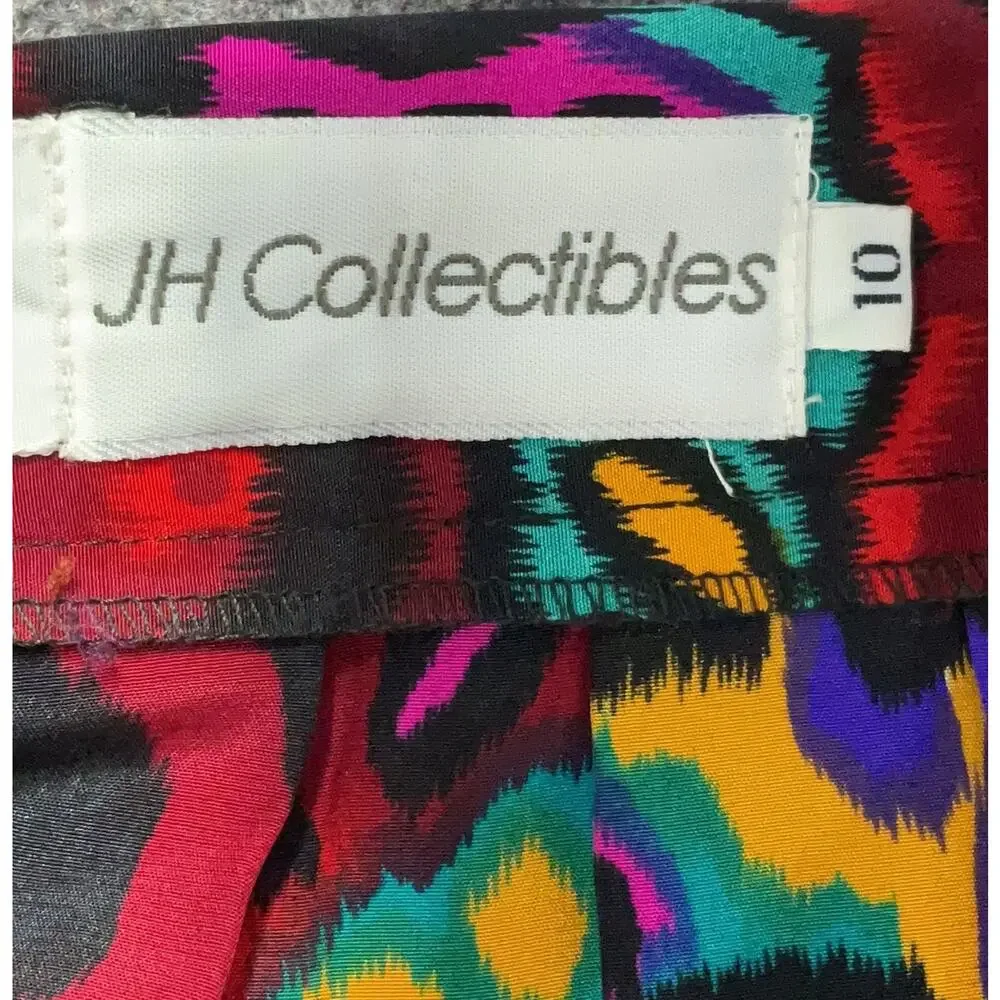 VTG JH Collectibles Pleated MIDI RETRO groovy 100% Silk Skirt Tie Dye 10